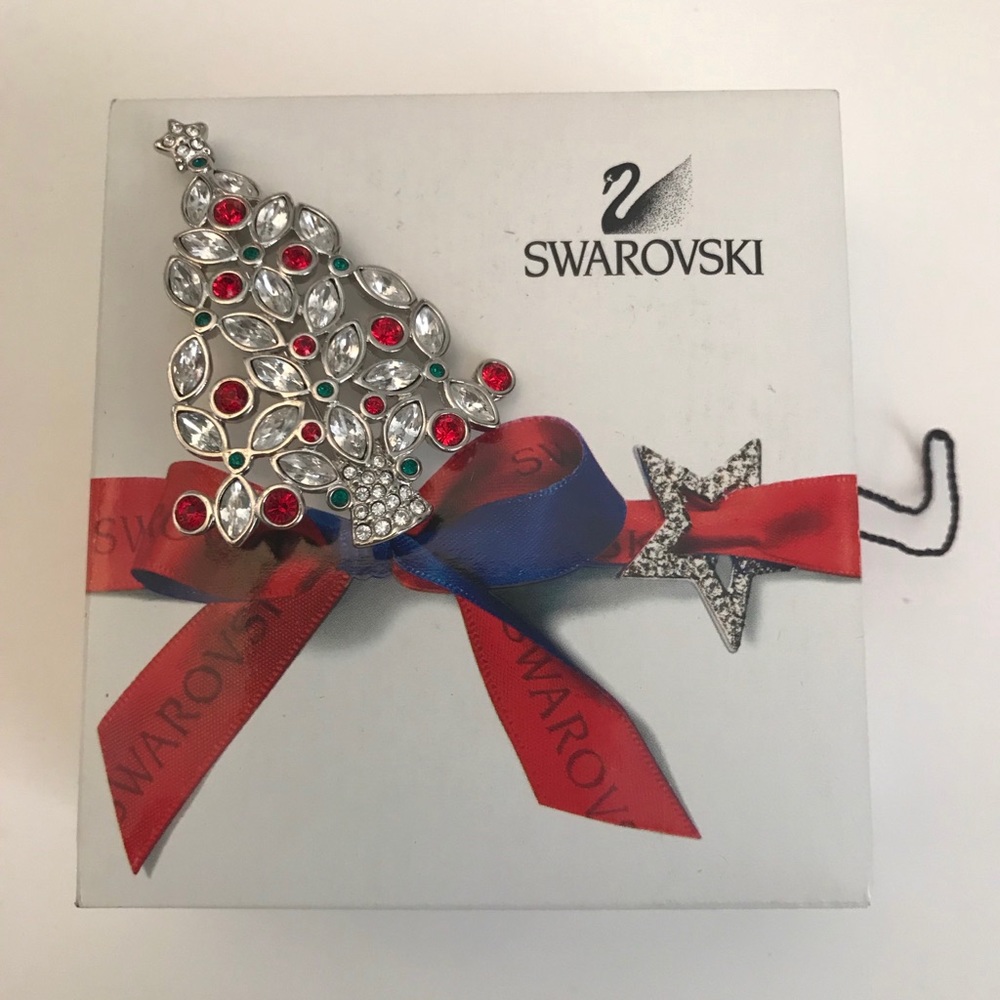 Swarovski Christmas tree brooch 2002 NOS in box